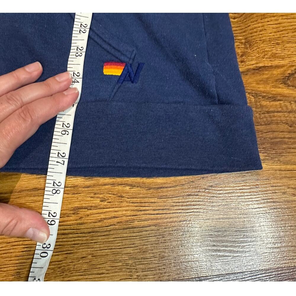 Aviator Nation 5 Stripe Zip Up Hoodie XL Blue Full Zip Sweatshirt Relaxed Vibes - Picture 11 of 12